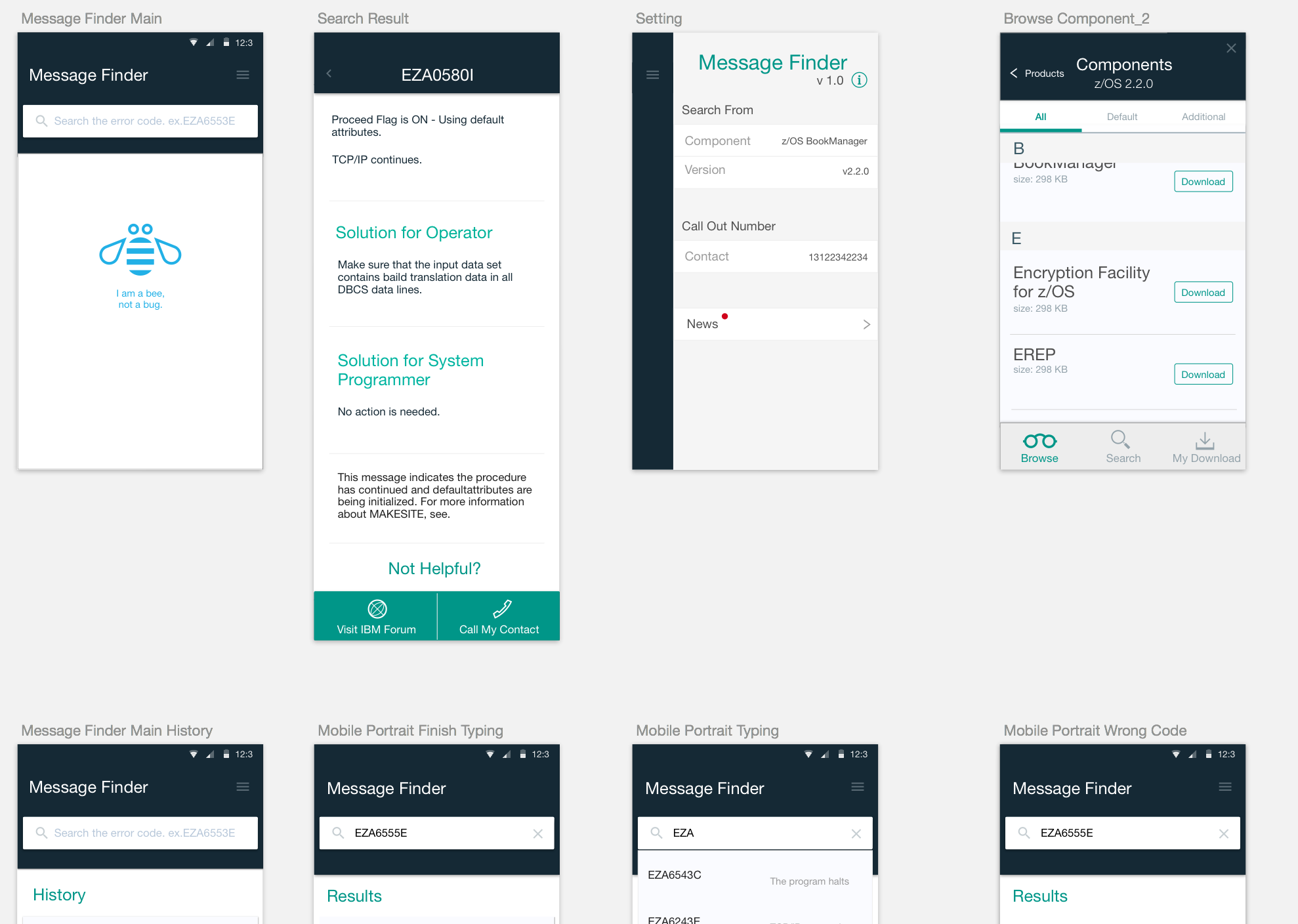 UI screen set