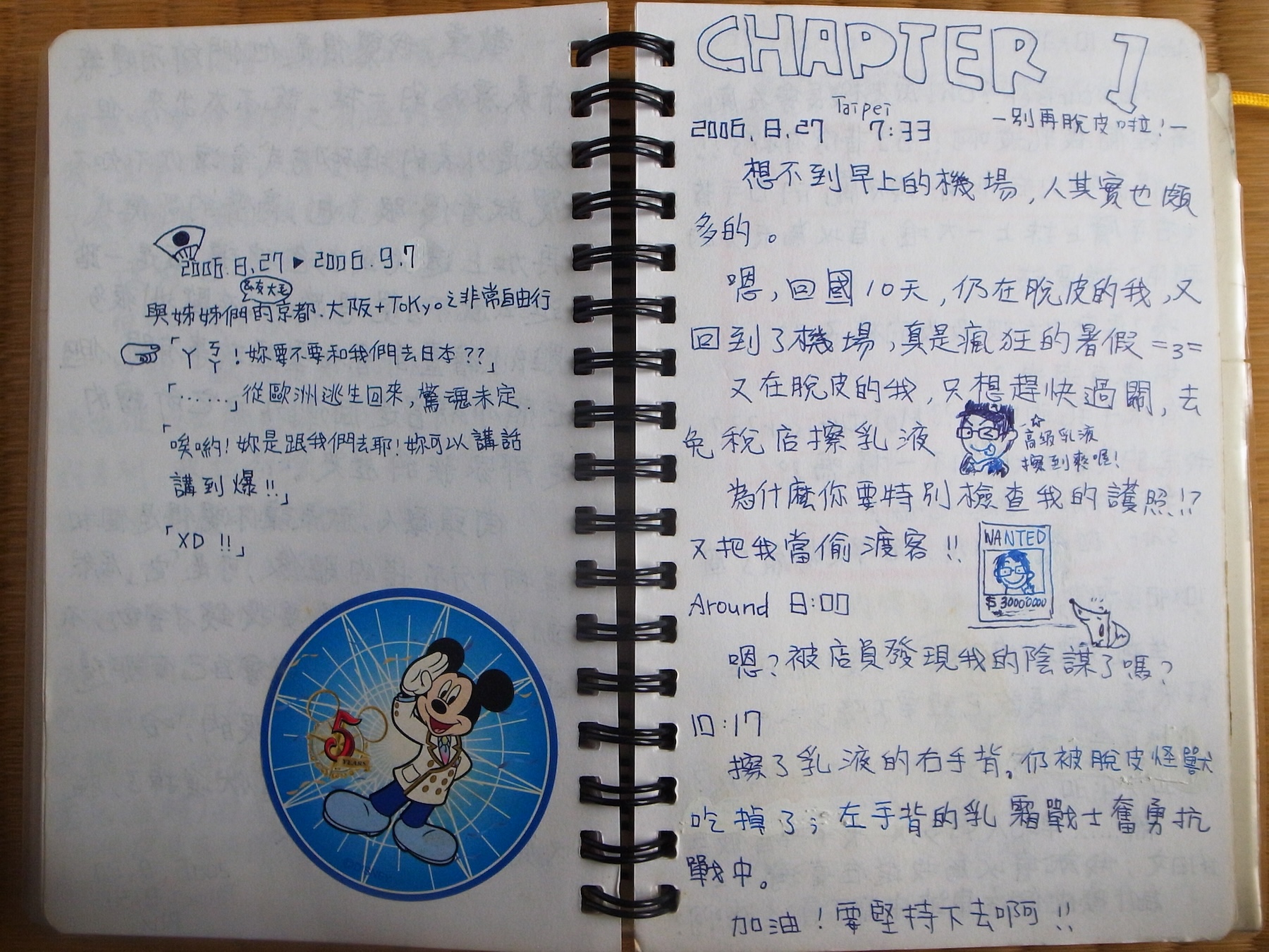 Travel journal spread, 2006